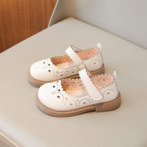 2026 Baby Kids Girls Heart-Shape Hollow Out Spring Summer Patent Leather Princess Shoes for Childrens Students mary janes H03201