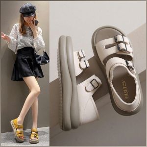 รองเท้าแตะลําลองผู้หญิงพื้นหนา อัปเปอร์นุ่ม แฟชั่น รองเท้าผู้หญิง การวิเคราะห์รายละเอียด ไม่สกปรกง่าย