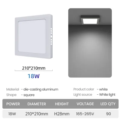 【SG Stock】 Surface Downlight 24W 18W 12W 6W LED Ceiling Light Built-in Driver Panel Light Cold White For Kitchen Bedroom