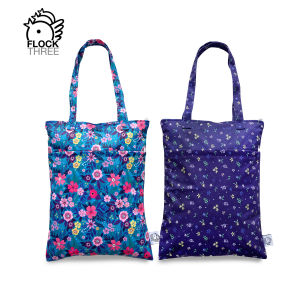 FLOCK THREE 2pcs Pack Cute Design Female Tote Bag Large Capacity Double Compartments Handbag SG Local Stock Shopping Bag