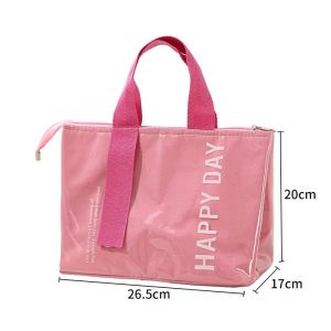 Insulation Lunch Box Tote Canvas Bag Portable Large Capacity Waterproof Fresh Handbag Bento Box Bag