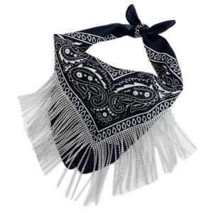 Elegant Versatile Bandana with Silver Fringe Turban Headscarf Disco Party Favors for Birthday Gatherings Anniversary