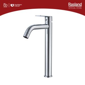 ก๊อกล้างหน้าน้ำเย็นคอสูง วัสดุสแตนเลส 304 สีสแตนเลสเงา สูง 30.2 cm ใช้คู่อ่างล้างหน้า หรือ อ่างชาม ยกก้านเปิดน้ำ ติดตั้งง่าย EaZy Lock ยึดแน่น ควบคุมน้ำด้วยเซรามิกซ์วาล์ว รับประกันวาล์วน้ำไม่รั่วซึม 10 ปี  | RA A121-A3579