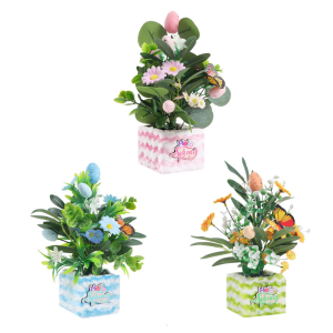 Decorative Holiday Eggs in Pot with Potted Eggs For Tabletop and Window Sill Holiday Ornamentation