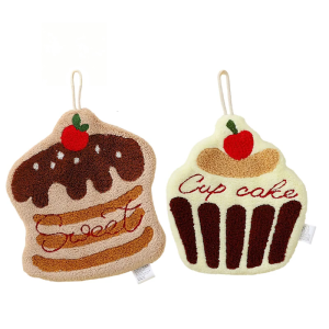 Decorative and Functional Cake Hand Towel Super Absorbent Coral Fleece Cleaning Rag Ideal for Animal Lover and Kids