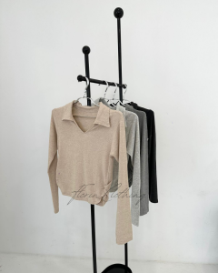 Siera Long Sleeve Knit Premium Baju Atasan Wanita Crop Top Long Sleeve Korean Style Knit Premium Misty