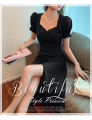 2023 Summer black dress for women casual dress plus size formal dress elegant puff sleeve long dress Korean white dress for graduation. 