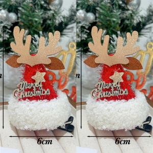 【♡Lovely girls house♡】กิ๊บติดผมหน้าม้าหมวกคริสต์มาสกิ๊บติดผมปากเป็ดน่ารักสำหรับผู้ใหญ่เด็กเครื่องประดับผม