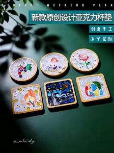 SG STOCK DIY Making Handicrafts Painting Mosaic Coaster diy homemade mosaic coaster diy material package Collage Art Creative Toy