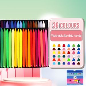 12/36 Colors Plastic Crayons Painting Safe Non-Toxic Drawing Set Educational Toys for Kids