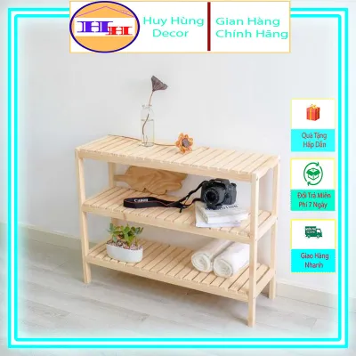 Kệ đựng giày dép bằng gỗ thông 3 tầng kích thước 100cm hàng Việt Nam xuất khẩu