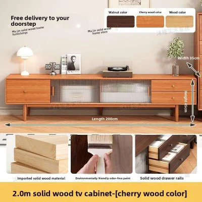 TV Cabinet Made Of Solid Wood Luxury Storage Cabinet For The Living Room Small-Sized Home Use New Chinese-Style Storage Cabinet Wall Cabinet