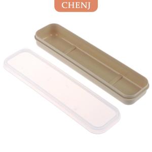 [COD] CHENJ ใช้ซ้ำได้โปร่งใสปกข้าวสาลีฟางช้อนส้อมโรงเรียนกล่องบนโต๊ะอาหาร