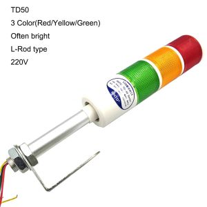 HNTD 220V AC LED Indicator Pilot Signal Lamp CNC Machine Working Warning Light Buzzer Signal Lamp TD50