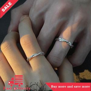[COD] Fashion Couple Rings Set Silver Color Simple Opening Adjustable Finger Ring Light Luxury Jewelry For Women Men Anniversary Gift