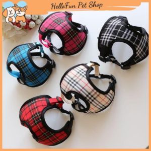 [Hàng đẹp] Dây dắt thú cưng đi dạo kèm yếm kẻ sọc cao cấp (Dây dắt chó mèo đi dạo đi chơi kẻ caro)