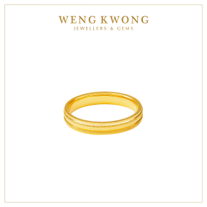 WENG KWONG Sandblast Edge Gold Ring in 22k/ 916 Gold (3R3902)