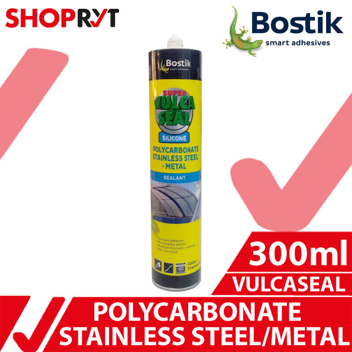 BOSTIK Super Vulcaseal Silicone Sealant for Polycarbonate, Steel, Metal, 300ml, Sealing Joints