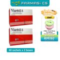 Viartril-S 1500mg Glucosamine Sulphate Powder 30+4 sachets x 2 Boxes (TWIN) EXP:12/2026 [ Viartril S  Farmasi CS ]. 
