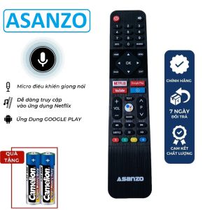 Điều khiển tivi Asanzo giọng nói màu đen remote tv asanzo chính hãng các dòng Smart TV - Hàng mới 10% tặng kèm pin