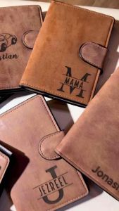 Personalized Gamuza Leather Passport Holder | Custom Travel Wallet Gift for Men & Women (Engraved)