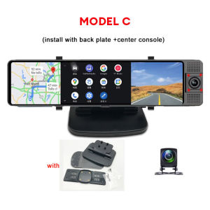 EKLEVA Android 13 4+64G 12" Mirror Car DVR Dual Lens FHD 1080P with WIFI Navigation and ADAS Special Mount 4G Car Black Box