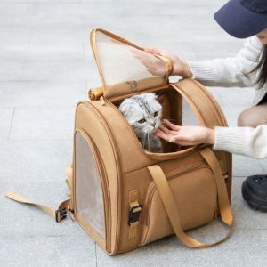OUTOPEN Lưới thoáng khí Túi đựng thú cưng Có thể mở rộng Có thể gấp lại Ba lô vận chuyển mèo Phụ Kiện Cho Thú Cưng Bền bỉ Túi vận chuyển thú cưng có thể mở rộng Du lịch