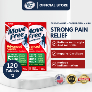 Move Free Joint Health Advanced Plus MSM Glucosamine 1500mg Chondroitin Pain Relieving Joint Supplement 120 Tablets*2