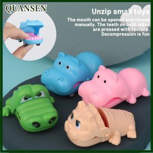 QUANSEN Biting Hand Crocodile Mouth Pull-back Car Toy Cartoon Hippo Puppy Pull Back Toy Car Press Teeth Bite Fingers Tricky Toy
