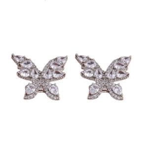 Copper Alloy Earphone Clip With Dazzling Rhinestones Bows Detachable Universal Headphone Decoration