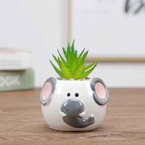 MIRACLE HOME STORE Animal Style Cat Cartoon Ornament Ceramics Handmade Flowerpot Garden Supplies Bonsai Accessories Succulent Potted