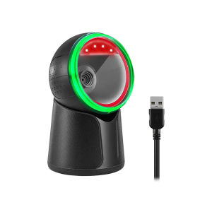 GZQIANJI 1D 2D Platform Desktop Barcode Scanner Automatic Sensing Scan Omnidirectional Hands-Free QR Code Scan Reader for Cashier Restaurant Supermarket POS Compatibility Linux Android Windows Mobile iOS MAC