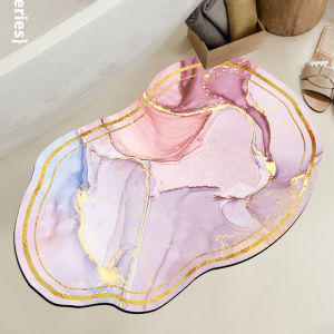 Diatomite Bathroom Mat Super Absorbent Floor Mat Soft Diatomite Mat Anti Slip Toilet Bath Mat