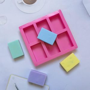 Brightbling DIY 6 Cavity Silicone Handmade Soap Mold Chocolate Mold Cookie Mold Cake Silicone Mold