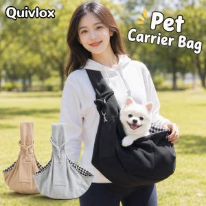 Portable Pet Carrier Bag Comfortable Outdoor Travel Shoulder Bag For Cats Small Dogs Rabbit With Storage Pocket Polyester