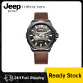 Jeep Watch Skeletonized Watch for Men Automatic Mechanical Watch Business Waterproof Watch Leather Strap Luminous Large Dial Watch. 