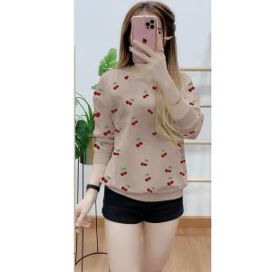 KAOS ATASAN WANITA LENGAN PANJANG - ATASAN CHERRY