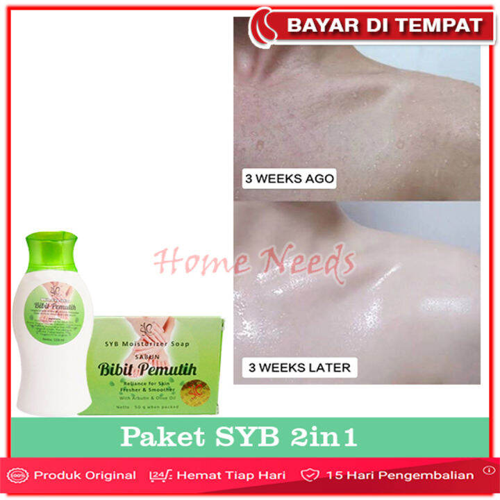 Paket 2in1 ] Body lotion pemutih badan 1 paket Sabun pemutih kulit badan  permanen cepat Sabun pencerah