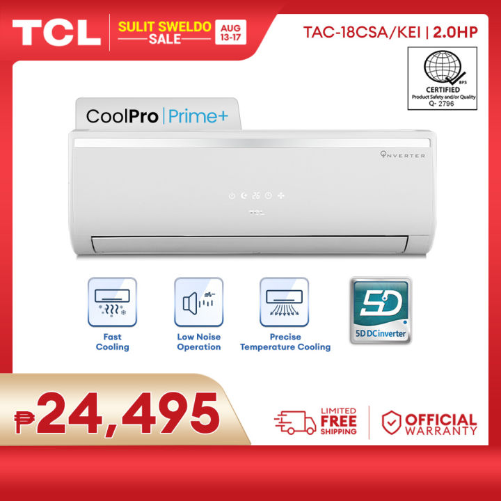 TCL 2HP Inverter Aircon Splittype Air Conditioner TAC18CSA/KEI (White