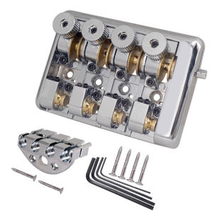 Professional Travel Bass Bridge for Headless 4 String Bass with Brass Roller Saddles Designed for Performance and Stability h260928