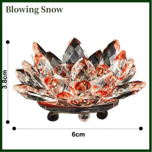 Blowing 60mm Quartz Lotus Flower Crafts Fengshui Ornaments Figurines Home Wedding Party Decor Gifts Souvenir Lucky Lotus Ornament