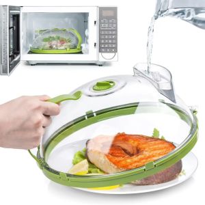 BESTOUR ป้องกันน้ำมัน ฝาครอบป้องกันน้ำกระเซ็นสำหรับไมโครเวฟ โปร่งใส ป้องกันน้ำกระเซ็น ฝาครอบรักษาความสดใหม่ ใหม่ ฉีดน้ำ ฝาครอบไมโครเวฟ ของใช้ในครัว