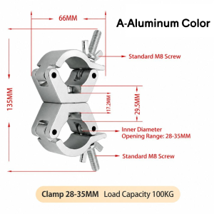 GRACETEN Quick Release Stage Lights Truss Clamp Double Lock Aluminum Alloy Lamp Hanger Hooks High Quality Clip Bracket Fixing Clip For LED PAR Moving Head Beam Spot Clamps
