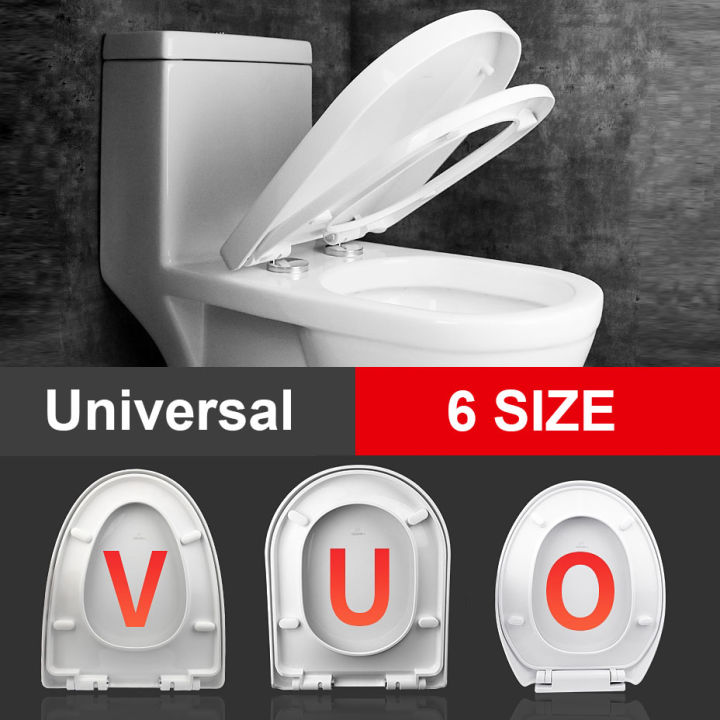 Slow Close Toilet Seat White takip ng bowl sa Universal Toilet Seat Cover Replacement U/V/O Type ...