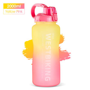 Tây đi xe đạp 2000ml dung tích lớn bình nước thể thao tái sử dụng leakproof tập thể dục hàng ngày thể thao ngoài trời nhựa cầm tay chai nước