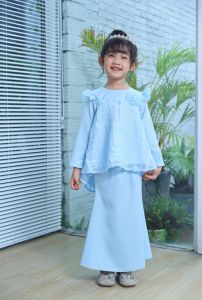 Baju Raya B1-B5 Cool Elves Peplum Baju Raya Design Kurung Black Mint Baby Blue Pink Cream Kanak Kanak-Kanak Budak Perempuan