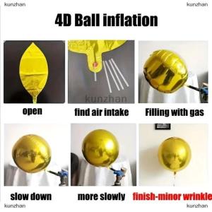 [COD] kunzhan 4D Sphere 32 Inch Metal Mirror Effect Decorative Balloon For Celebrations And Party Decorations Filling With Helium Can Float