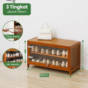 Mainland Tempat Penyimpanan Sepatu Rak Sepatu Kayu Minimalis Rak Sepatu Susun Anti Debu Lemari Sepatu Kayu Rak Sepatu Modern Minimalis HSB402