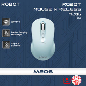 ROBOT Mouse Wireless Mouse Laptop Tanpa Kabel 2.4GHz Optical 1600DP Koneksi USB 2.4G Original M206