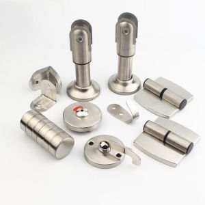 1 Set Kaki Partisi Toilet+Handle Pintu Toilet+Kunci Toilet Pembatas Toilet Engsel Pintu WC Aluminium Utk Partisi Urinoir Pembatas Toilet Cubicle Toilet